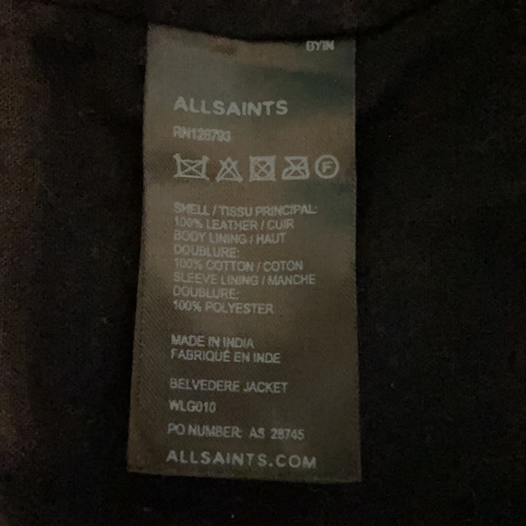 Allsaints Belvedere biker jacket. UK 6/ US 2. - Picture 7 of 8